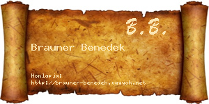 Brauner Benedek névjegykártya